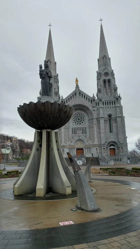 Basilica of Sainte-Anne-de-Beaupré viewed from the pilgrimage grounds.